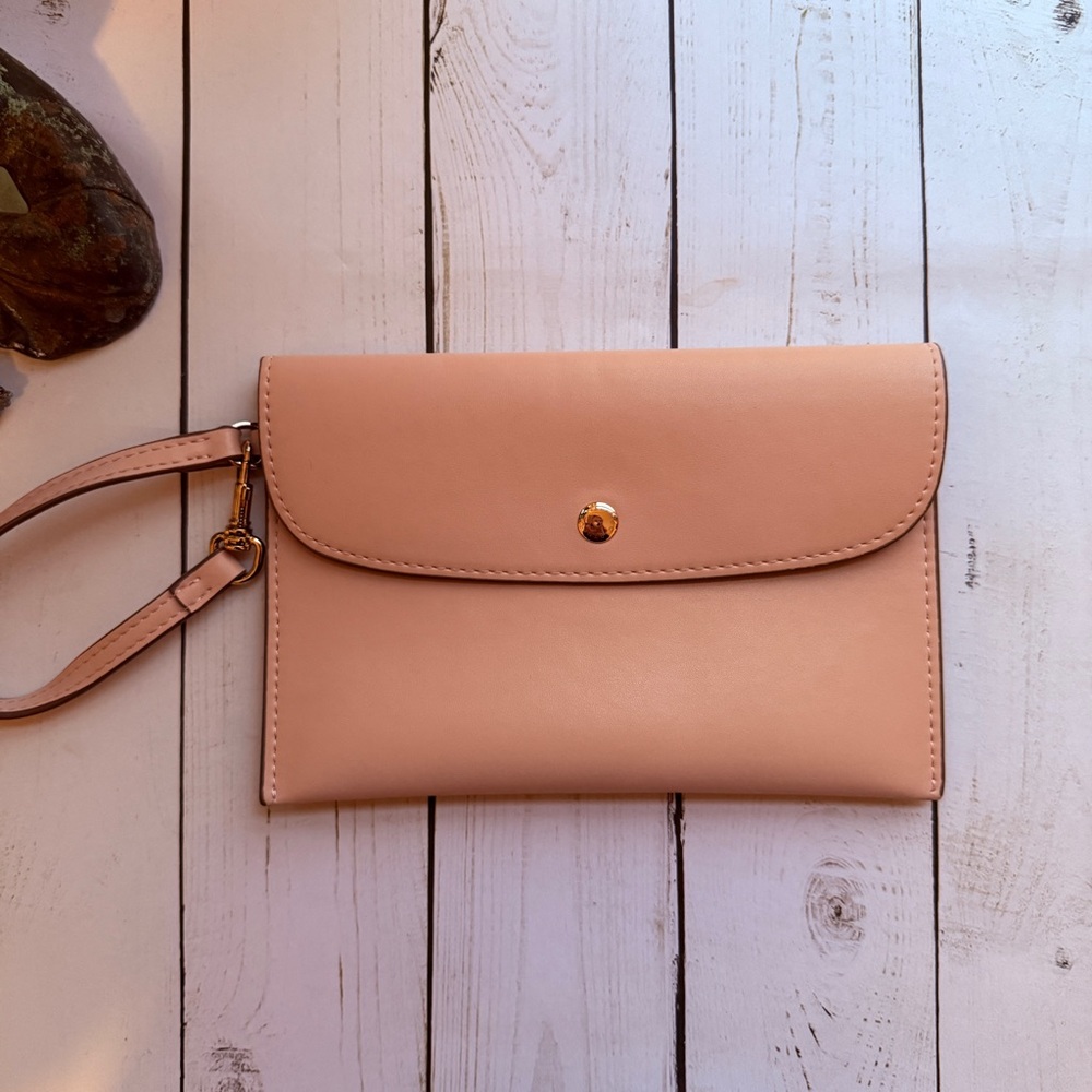 Stella McCartney | Dusty Pink Vegan Leather Wristlet/Clutch - Picture 3 of 10
